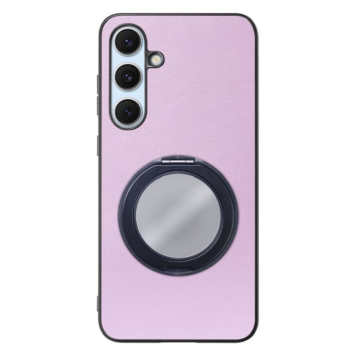 [ LOOF RING-SHELL (ミラー Ver.) ] Galaxy S24 FE SM-S721Q / SCG30 ギャラクシー s24fe スマホケース 背面 ケース カバー ミラー付きスマホリング スタンド 本革 レザー 落下防止  [ Galaxy S24 FE ]