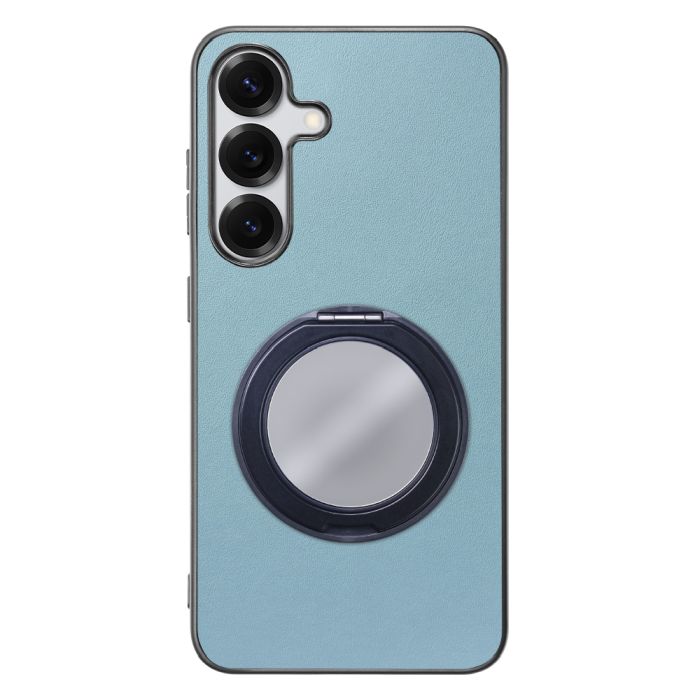 [ LOOF RING-SHELL (ミラー Ver.) ] Galaxy S25 SC-51F スマホケース 背面 ケース カバー ミラー付きスマホリング スタンド 本革 レザー 落下防止  [ Galaxy S25 ]
