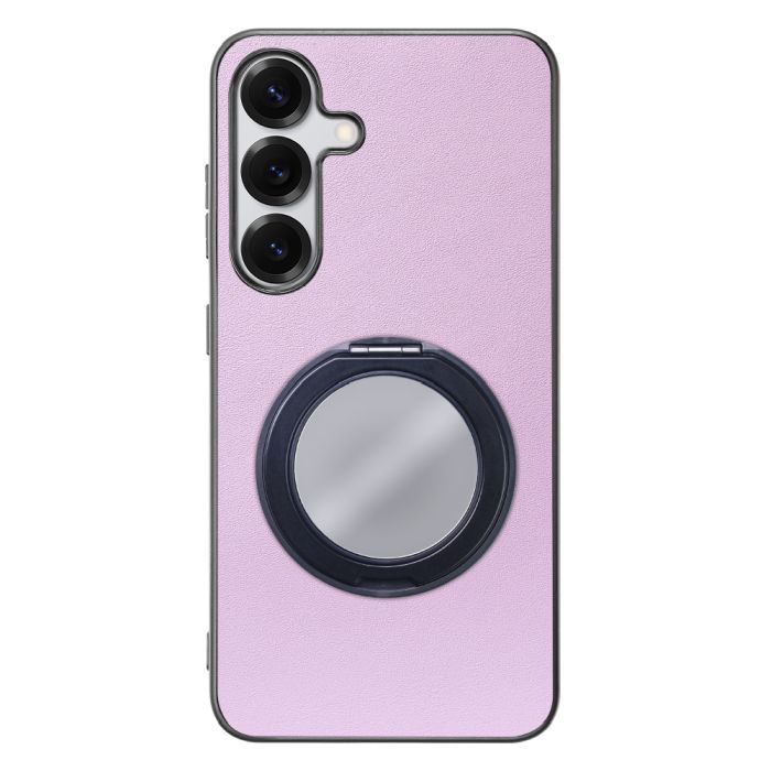 [ LOOF RING-SHELL (ミラー Ver.) ] Galaxy S25 SC-51F スマホケース 背面 ケース カバー ミラー付きスマホリング スタンド 本革 レザー 落下防止  [ Galaxy S25 ]