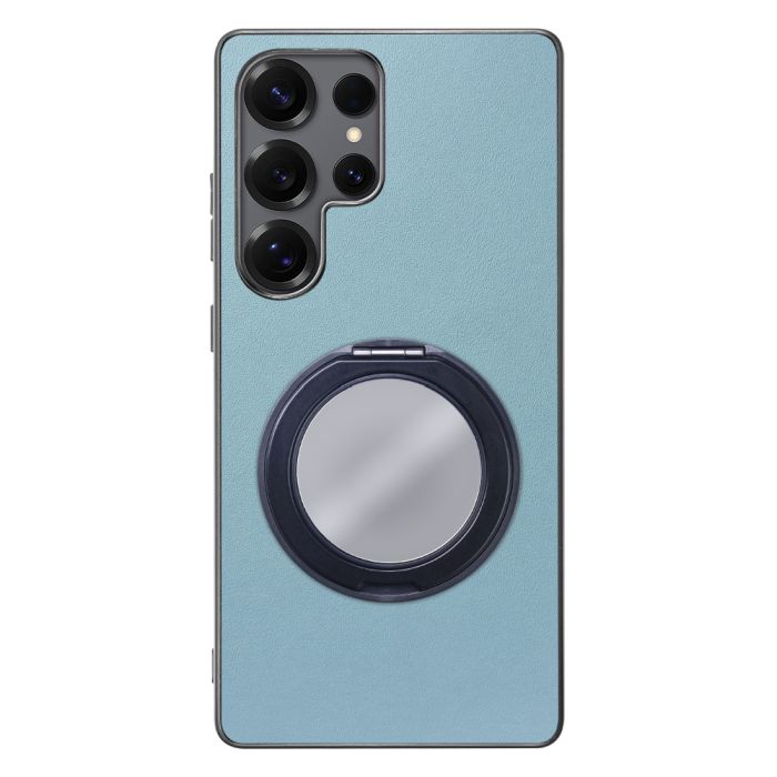 [ LOOF RING-SHELL (ミラー Ver.) ] Galaxy S25 Ultra SC-52F スマホケース 背面 ケース カバー ミラー付きスマホリング スタンド 本革 レザー 落下防止  [ Galaxy S25 Ultra ]