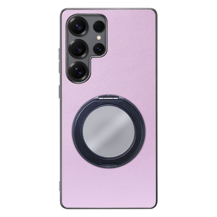 [ LOOF RING-SHELL (ミラー Ver.) ] Galaxy S25 Ultra SC-52F スマホケース 背面 ケース カバー ミラー付きスマホリング スタンド 本革 レザー 落下防止  [ Galaxy S25 Ultra ]