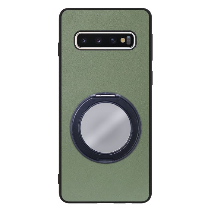[ LOOF RING-SHELL (ミラー Ver.) ] Galaxy S10 SC-03L / SCV41 galaxys10 スマホケース 背面 ケース カバー ミラー付きスマホリング スタンド 本革 レザー 落下防止  [ Galaxy S10 ]