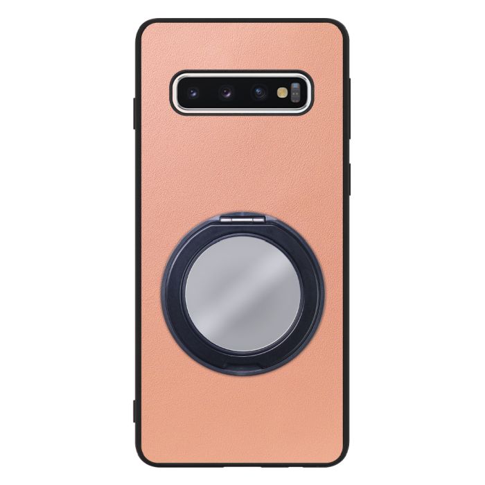 [ LOOF RING-SHELL (ミラー Ver.) ] Galaxy S10 SC-03L / SCV41 galaxys10 スマホケース 背面 ケース カバー ミラー付きスマホリング スタンド 本革 レザー 落下防止  [ Galaxy S10 ]