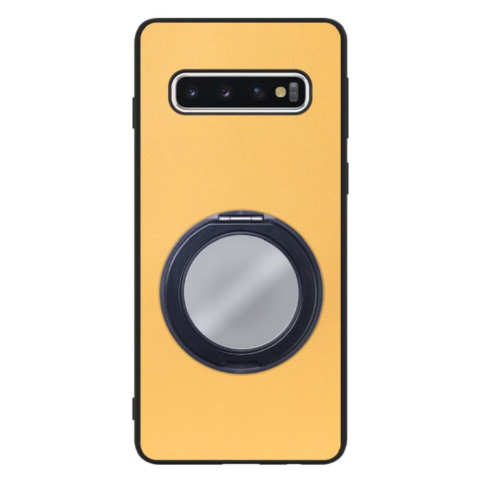 [ LOOF RING-SHELL (ミラー Ver.) ] Galaxy S10 SC-03L / SCV41 galaxys10 スマホケース 背面 ケース カバー ミラー付きスマホリング スタンド 本革 レザー 落下防止  [ Galaxy S10 ]