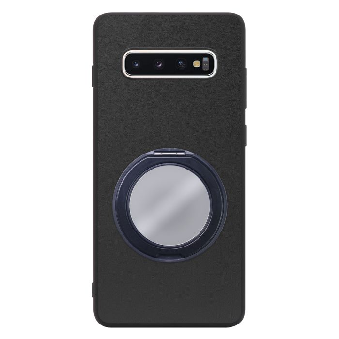 [ LOOF RING-SHELL (ミラー Ver.) ] Galaxy S10+ SC-04L / SCV42 s10plus s10 plus スマホケース 背面 ケース カバー ミラー付きスマホリング スタンド 本革 レザー 落下防止  [ Galaxy S10+ ]