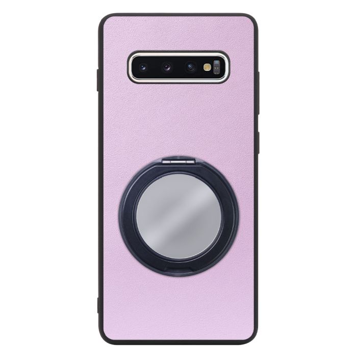 [ LOOF RING-SHELL (ミラー Ver.) ] Galaxy S10+ SC-04L / SCV42 s10plus s10 plus スマホケース 背面 ケース カバー ミラー付きスマホリング スタンド 本革 レザー 落下防止  [ Galaxy S10+ ]