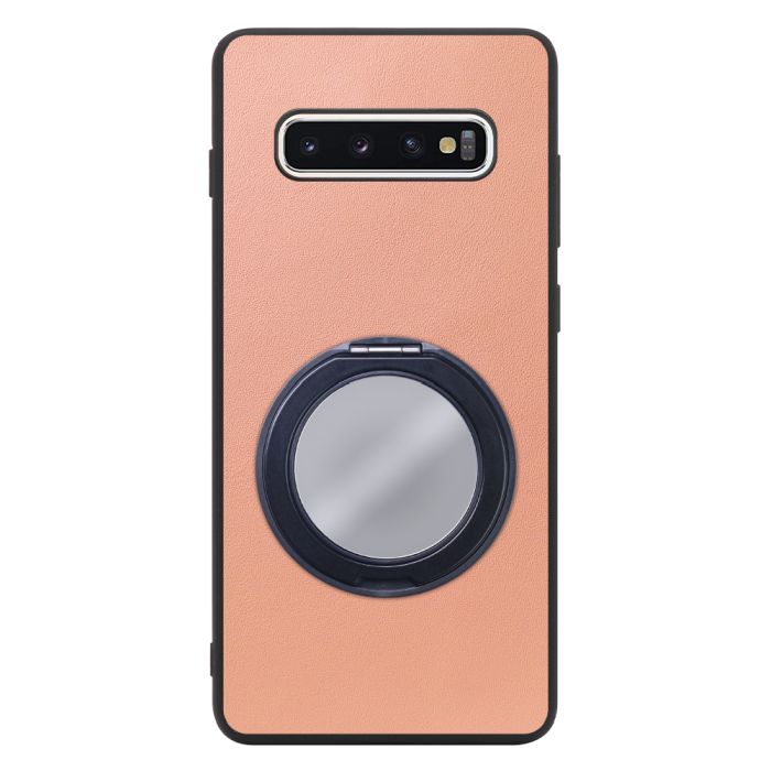 [ LOOF RING-SHELL (ミラー Ver.) ] Galaxy S10+ SC-04L / SCV42 s10plus s10 plus スマホケース 背面 ケース カバー ミラー付きスマホリング スタンド 本革 レザー 落下防止  [ Galaxy S10+ ]