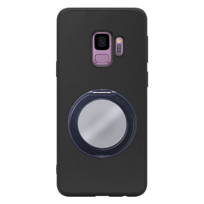 [ LOOF RING-SHELL (ミラー Ver.) ] Galaxy S9 SC-02K / SCV38 galaxys9 スマホケース 背面 ケース カバー ミラー付きスマホリング スタンド 本革 レザー 落下防止  [ Galaxy S9 ]