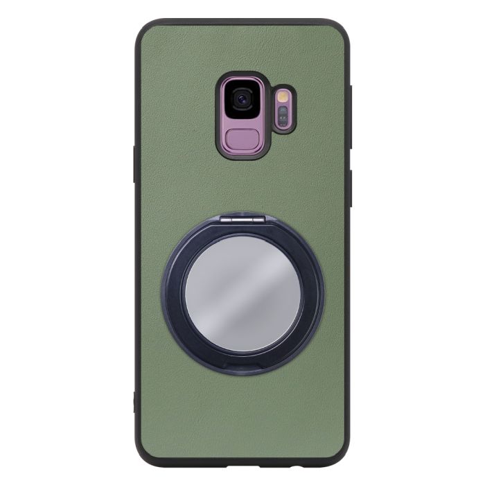 [ LOOF RING-SHELL (ミラー Ver.) ] Galaxy S9 SC-02K / SCV38 galaxys9 スマホケース 背面 ケース カバー ミラー付きスマホリング スタンド 本革 レザー 落下防止  [ Galaxy S9 ]