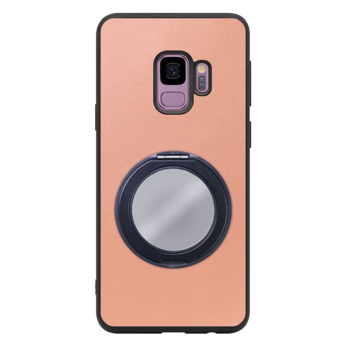 [ LOOF RING-SHELL (ミラー Ver.) ] Galaxy S9 SC-02K / SCV38 galaxys9 スマホケース 背面 ケース カバー ミラー付きスマホリング スタンド 本革 レザー 落下防止  [ Galaxy S9 ]