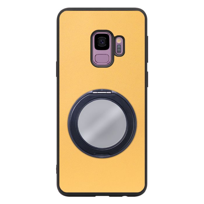[ LOOF RING-SHELL (ミラー Ver.) ] Galaxy S9 SC-02K / SCV38 galaxys9 スマホケース 背面 ケース カバー ミラー付きスマホリング スタンド 本革 レザー 落下防止  [ Galaxy S9 ]