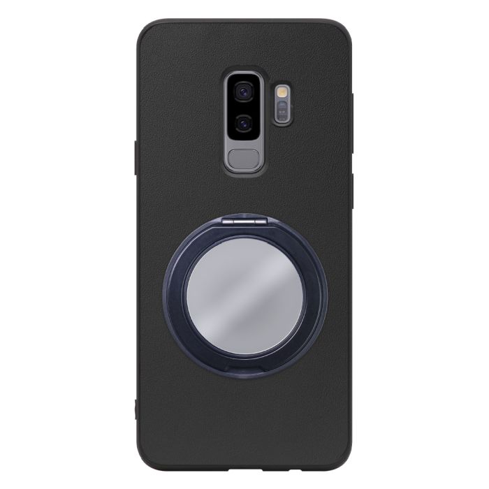 [ LOOF RING-SHELL (ミラー Ver.) ] Galaxy S9+ SC-03K / SCV39 s9plus s9 Plus スマホケース 背面 ケース カバー ミラー付きスマホリング スタンド 本革 レザー 落下防止  [ Galaxy S9+ ]
