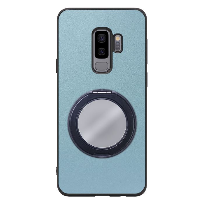 [ LOOF RING-SHELL (ミラー Ver.) ] Galaxy S9+ SC-03K / SCV39 s9plus s9 Plus スマホケース 背面 ケース カバー ミラー付きスマホリング スタンド 本革 レザー 落下防止  [ Galaxy S9+ ]
