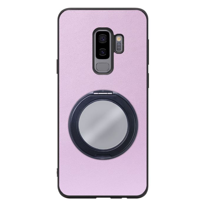 [ LOOF RING-SHELL (ミラー Ver.) ] Galaxy S9+ SC-03K / SCV39 s9plus s9 Plus スマホケース 背面 ケース カバー ミラー付きスマホリング スタンド 本革 レザー 落下防止  [ Galaxy S9+ ]
