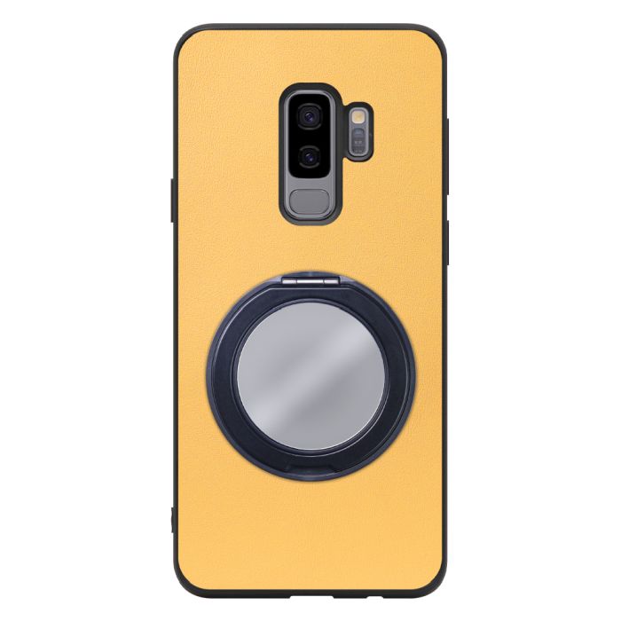 [ LOOF RING-SHELL (ミラー Ver.) ] Galaxy S9+ SC-03K / SCV39 s9plus s9 Plus スマホケース 背面 ケース カバー ミラー付きスマホリング スタンド 本革 レザー 落下防止  [ Galaxy S9+ ]