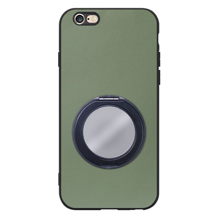 [ LOOF RING-SHELL (ミラー Ver.) ] iPhone 6 / 6s iphone6 iphone6s スマホケース 背面 ケース カバー ミラー付きスマホリング スタンド 本革 レザー 落下防止  [ iPhone 6 / 6s ]