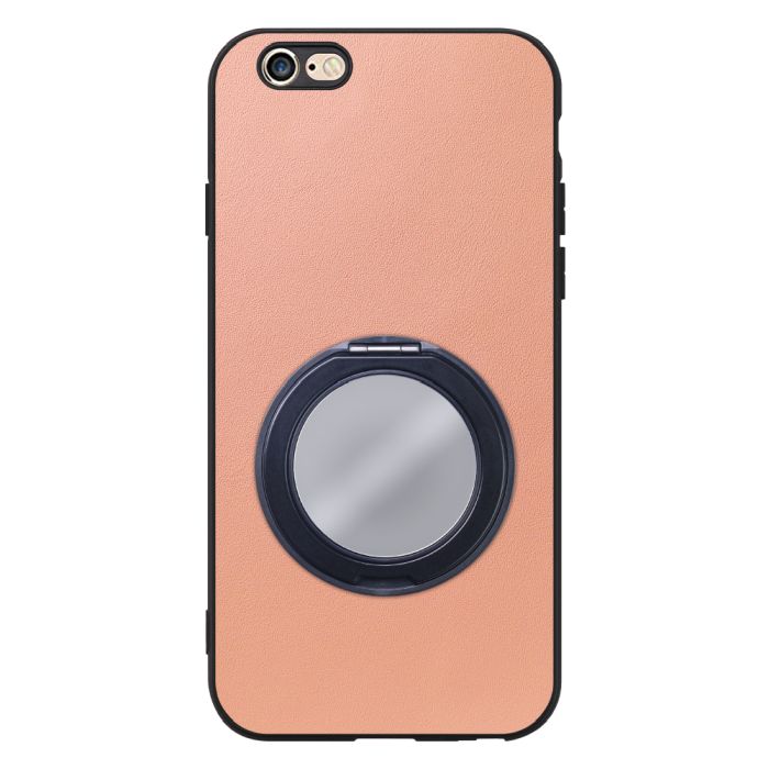 [ LOOF RING-SHELL (ミラー Ver.) ] iPhone 6 / 6s iphone6 iphone6s スマホケース 背面 ケース カバー ミラー付きスマホリング スタンド 本革 レザー 落下防止  [ iPhone 6 / 6s ]