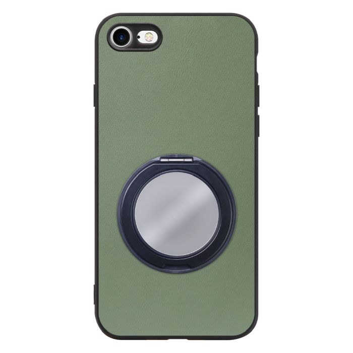 [ LOOF RING-SHELL (ミラー Ver.) ] iPhone 7 / 8 / SE (第2/3世代) iphone7 iphone8 iphonese se2 se3 スマホケース 背面 ケース カバー ミラー付きスマホリング スタンド 本革 レザー 落下防止  [ iPhone 7 / 8 / SE (第2/3世代) ]