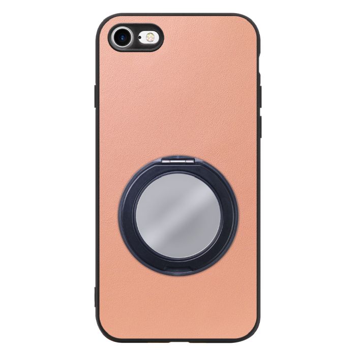 [ LOOF RING-SHELL (ミラー Ver.) ] iPhone 7 / 8 / SE (第2/3世代) iphone7 iphone8 iphonese se2 se3 スマホケース 背面 ケース カバー ミラー付きスマホリング スタンド 本革 レザー 落下防止  [ iPhone 7 / 8 / SE (第2/3世代) ]
