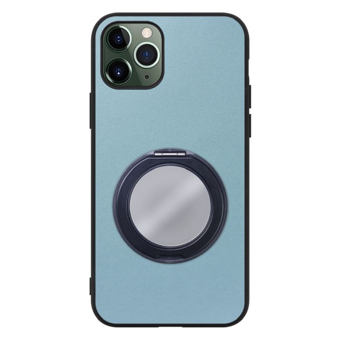 [ LOOF RING-SHELL (ミラー Ver.) ] iPhone 11 Pro iPhone11pro 11pro スマホケース 背面 ケース カバー ミラー付きスマホリング スタンド 本革 レザー 落下防止  [ iPhone 11 Pro ]