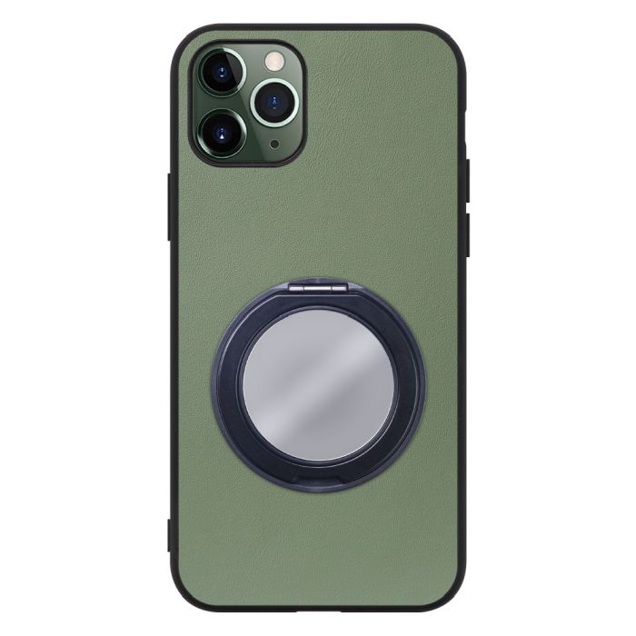 [ LOOF RING-SHELL (ミラー Ver.) ] iPhone 11 Pro iPhone11pro 11pro スマホケース 背面 ケース カバー ミラー付きスマホリング スタンド 本革 レザー 落下防止  [ iPhone 11 Pro ]