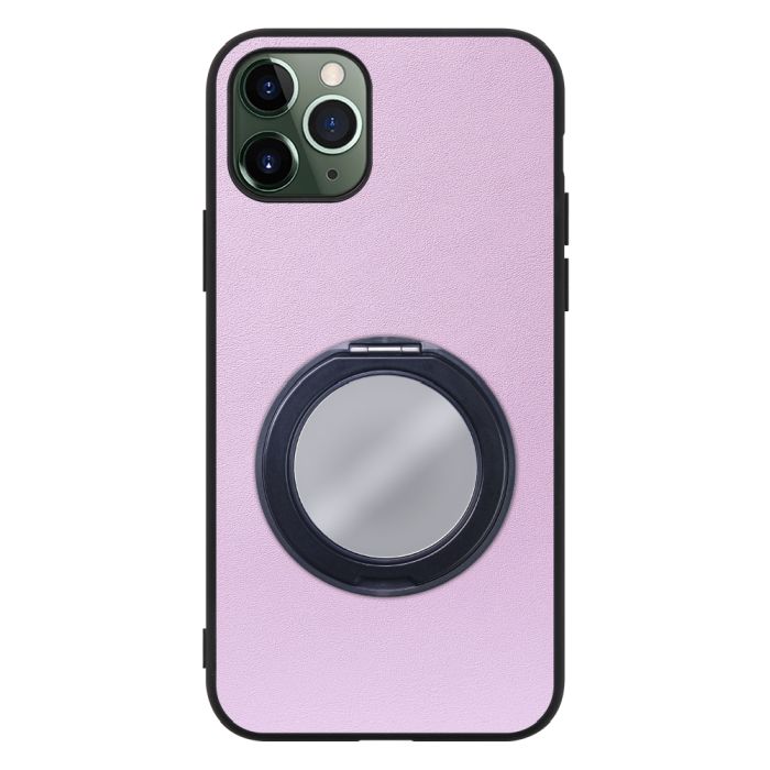 [ LOOF RING-SHELL (ミラー Ver.) ] iPhone 11 Pro iPhone11pro 11pro スマホケース 背面 ケース カバー ミラー付きスマホリング スタンド 本革 レザー 落下防止  [ iPhone 11 Pro ]