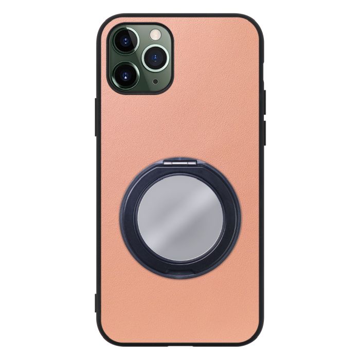 [ LOOF RING-SHELL (ミラー Ver.) ] iPhone 11 Pro iPhone11pro 11pro スマホケース 背面 ケース カバー ミラー付きスマホリング スタンド 本革 レザー 落下防止  [ iPhone 11 Pro ]