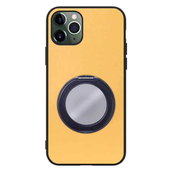 [ LOOF RING-SHELL (ミラー Ver.) ] iPhone 11 Pro iPhone11pro 11pro スマホケース 背面 ケース カバー ミラー付きスマホリング スタンド 本革 レザー 落下防止  [ iPhone 11 Pro ]
