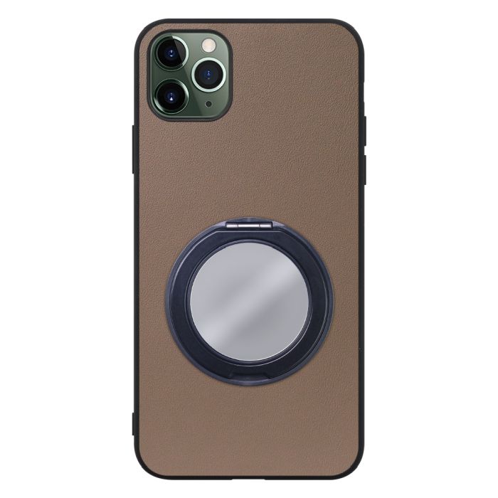 [ LOOF RING-SHELL (ミラー Ver.) ] iPhone 11 Pro Max iPhone11promax 11promax 11 promax スマホケース 背面 ケース カバー ミラー付きスマホリング スタンド 本革 レザー 落下防止  [ iPhone 11 Pro Max ]