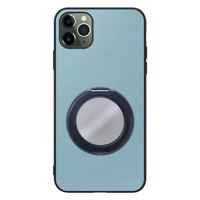 [ LOOF RING-SHELL (ミラー Ver.) ] iPhone 11 Pro Max iPhone11promax 11promax 11 promax スマホケース 背面 ケース カバー ミラー付きスマホリング スタンド 本革 レザー 落下防止  [ iPhone 11 Pro Max ]