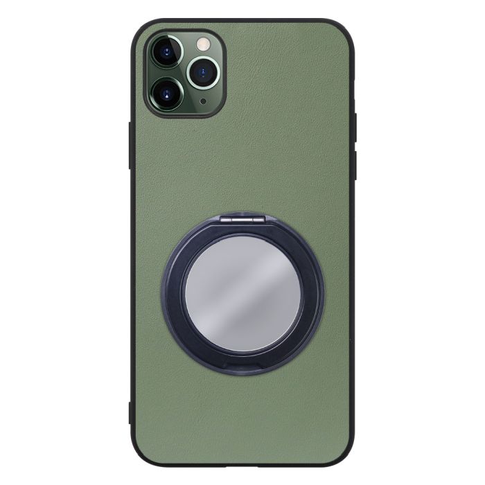 [ LOOF RING-SHELL (ミラー Ver.) ] iPhone 11 Pro Max iPhone11promax 11promax 11 promax スマホケース 背面 ケース カバー ミラー付きスマホリング スタンド 本革 レザー 落下防止  [ iPhone 11 Pro Max ]