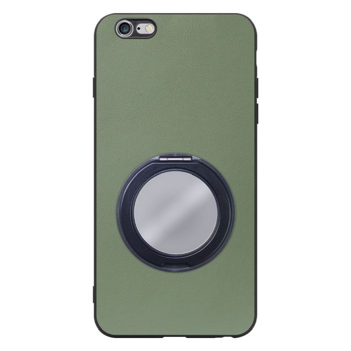 [ LOOF RING-SHELL (ミラー Ver.) ] iPhone 6 Plus / 6s Plus iphone6plus iphone6splus 6plus 6splus スマホケース 背面 ケース カバー ミラー付きスマホリング スタンド 本革 レザー 落下防止  [ iPhone 6 Plus / 6s Plus ]