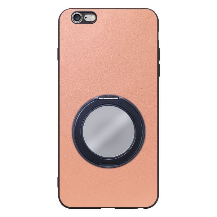 [ LOOF RING-SHELL (ミラー Ver.) ] iPhone 6 Plus / 6s Plus iphone6plus iphone6splus 6plus 6splus スマホケース 背面 ケース カバー ミラー付きスマホリング スタンド 本革 レザー 落下防止  [ iPhone 6 Plus / 6s Plus ]