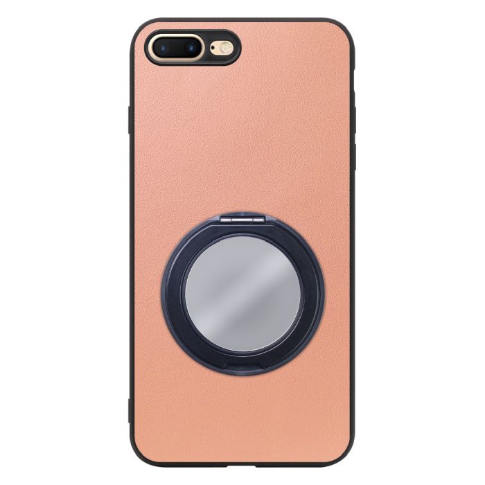 [ LOOF RING-SHELL (ミラー Ver.) ] iPhone 7 Plus / 8 Plus iphone7plus iphone8plus 7plus 8plus スマホケース 背面 ケース カバー ミラー付きスマホリング スタンド 本革 レザー 落下防止  [ iPhone 7 Plus / 8 Plus ]