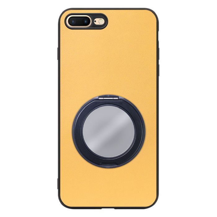 [ LOOF RING-SHELL (ミラー Ver.) ] iPhone 7 Plus / 8 Plus iphone7plus iphone8plus 7plus 8plus スマホケース 背面 ケース カバー ミラー付きスマホリング スタンド 本革 レザー 落下防止  [ iPhone 7 Plus / 8 Plus ]