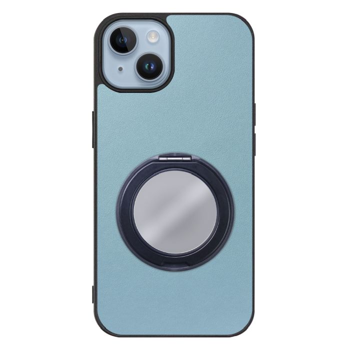 [ LOOF RING-SHELL (ミラー Ver.) ] iPhone 14 iphone14 スマホケース 背面 ケース カバー ミラー付きスマホリング スタンド 本革 レザー 落下防止  [ iPhone 14 ]