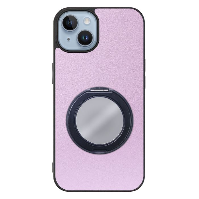 [ LOOF RING-SHELL (ミラー Ver.) ] iPhone 14 iphone14 スマホケース 背面 ケース カバー ミラー付きスマホリング スタンド 本革 レザー 落下防止  [ iPhone 14 ]
