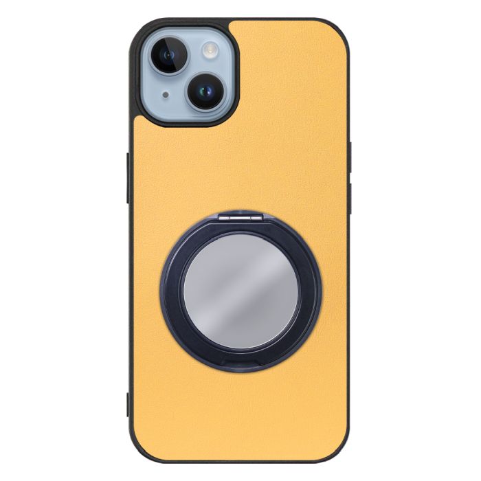[ LOOF RING-SHELL (ミラー Ver.) ] iPhone 14 iphone14 スマホケース 背面 ケース カバー ミラー付きスマホリング スタンド 本革 レザー 落下防止  [ iPhone 14 ]