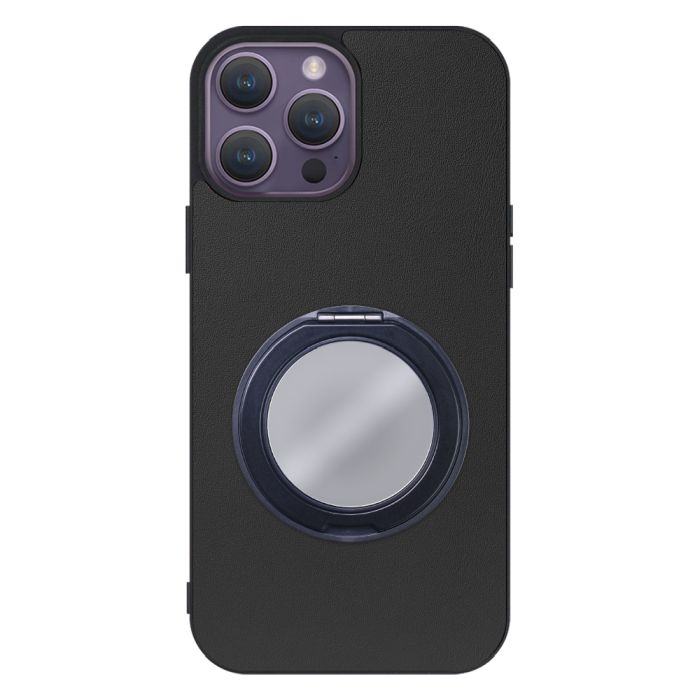 [ LOOF RING-SHELL (ミラー Ver.) ] iPhone 14 Pro Max iphone14promax 14promax プロマックス スマホケース 背面 ケース カバー ミラー付きスマホリング スタンド 本革 レザー 落下防止  [ iPhone 14 Pro Max ]
