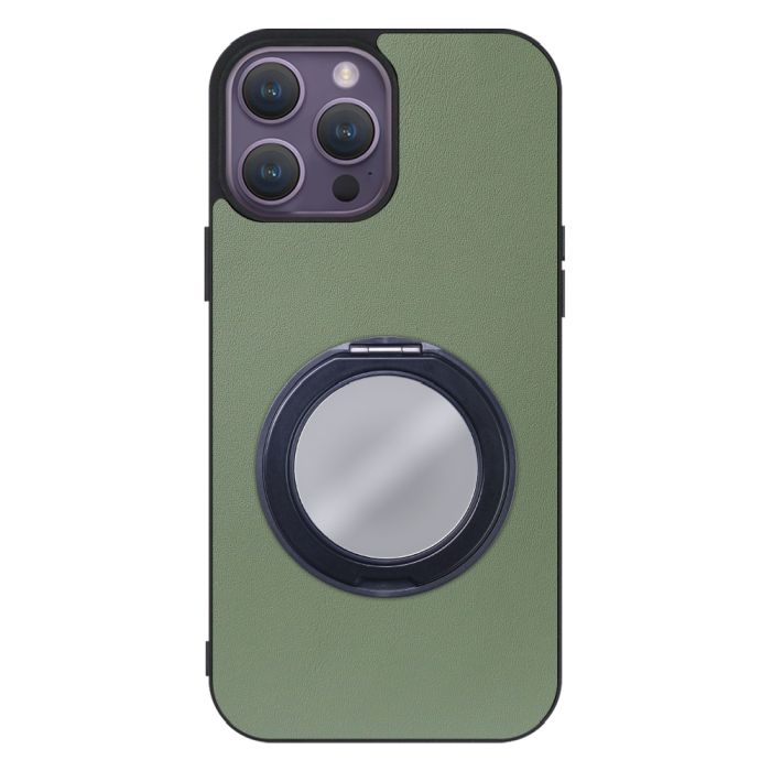 [ LOOF RING-SHELL (ミラー Ver.) ] iPhone 14 Pro Max iphone14promax 14promax プロマックス スマホケース 背面 ケース カバー ミラー付きスマホリング スタンド 本革 レザー 落下防止  [ iPhone 14 Pro Max ]