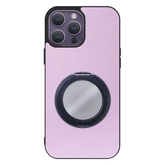 [ LOOF RING-SHELL (ミラー Ver.) ] iPhone 14 Pro Max iphone14promax 14promax プロマックス スマホケース 背面 ケース カバー ミラー付きスマホリング スタンド 本革 レザー 落下防止  [ iPhone 14 Pro Max ]