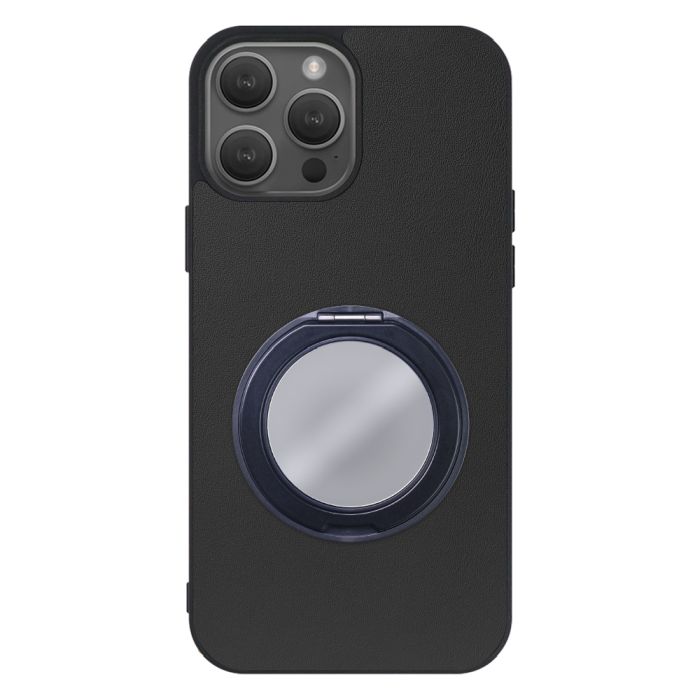 [ LOOF RING-SHELL (ミラー Ver.) ] iPhone 14 Pro iphone14pro 14pro プロ スマホケース 背面 ケース カバー ミラー付きスマホリング スタンド 本革 レザー 落下防止  [ iPhone 14 Pro ]