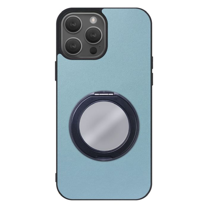 [ LOOF RING-SHELL (ミラー Ver.) ] iPhone 14 Pro iphone14pro 14pro プロ スマホケース 背面 ケース カバー ミラー付きスマホリング スタンド 本革 レザー 落下防止  [ iPhone 14 Pro ]
