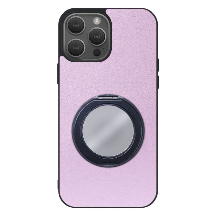 [ LOOF RING-SHELL (ミラー Ver.) ] iPhone 14 Pro iphone14pro 14pro プロ スマホケース 背面 ケース カバー ミラー付きスマホリング スタンド 本革 レザー 落下防止  [ iPhone 14 Pro ]