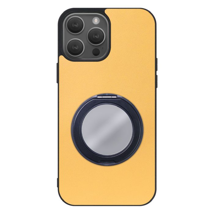 [ LOOF RING-SHELL (ミラー Ver.) ] iPhone 14 Pro iphone14pro 14pro プロ スマホケース 背面 ケース カバー ミラー付きスマホリング スタンド 本革 レザー 落下防止  [ iPhone 14 Pro ]