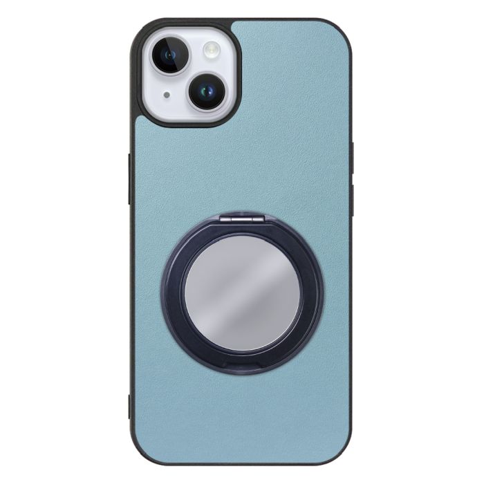 [ LOOF RING-SHELL (ミラー Ver.) ] iPhone 14 Plus iphone14plus 14plus 14+ プラス スマホケース 背面 ケース カバー ミラー付きスマホリング スタンド 本革 レザー 落下防止  [ iPhone 14 Plus ]