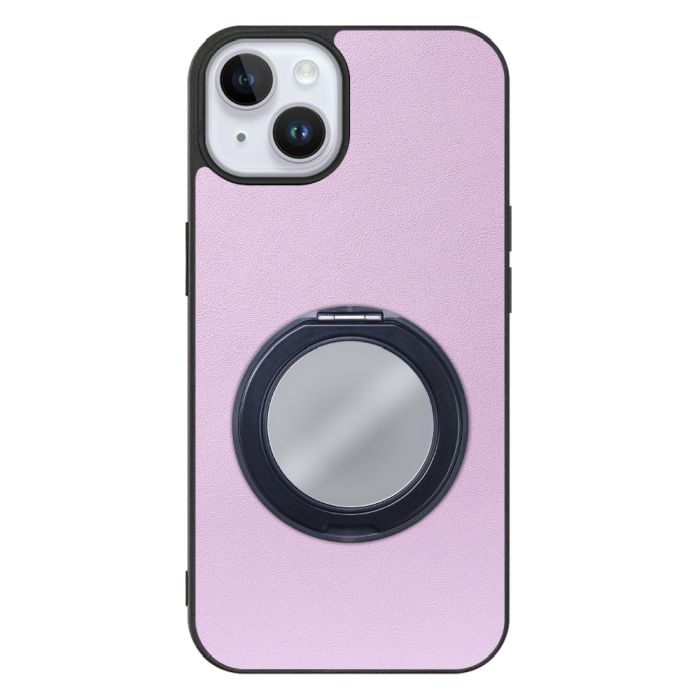 [ LOOF RING-SHELL (ミラー Ver.) ] iPhone 14 Plus iphone14plus 14plus 14+ プラス スマホケース 背面 ケース カバー ミラー付きスマホリング スタンド 本革 レザー 落下防止  [ iPhone 14 Plus ]