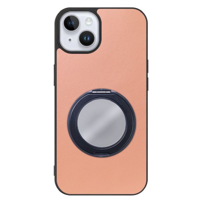 [ LOOF RING-SHELL (ミラー Ver.) ] iPhone 14 Plus iphone14plus 14plus 14+ プラス スマホケース 背面 ケース カバー ミラー付きスマホリング スタンド 本革 レザー 落下防止  [ iPhone 14 Plus ]