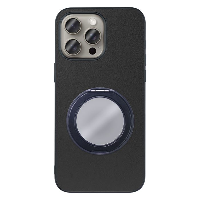 [ LOOF RING-SHELL (ミラー Ver.) ] iPhone 15 Pro Max iPhone15 Pro Max アイフォン15 プロ マックス iPhone 15 15ProMax アイフォン 15 スマホケース 背面 ケース カバー ミラー付きスマホリング スタンド 本革 レザー 落下防止  [ iPhone 15 Pro Max ]