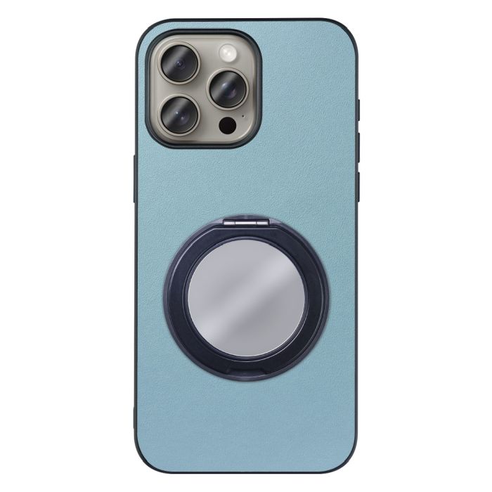 [ LOOF RING-SHELL (ミラー Ver.) ] iPhone 15 Pro Max iPhone15 Pro Max アイフォン15 プロ マックス iPhone 15 15ProMax アイフォン 15 スマホケース 背面 ケース カバー ミラー付きスマホリング スタンド 本革 レザー 落下防止  [ iPhone 15 Pro Max ]